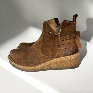 🌻NEW w.box Born "Varas" Brown Glazed Ginger Ankle Boots Size 6